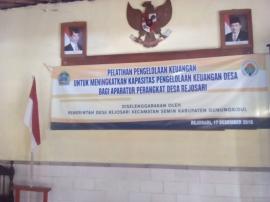 Perangkat Desa Rejosari, Pelatihan Pengelolaan Keuangan Desa